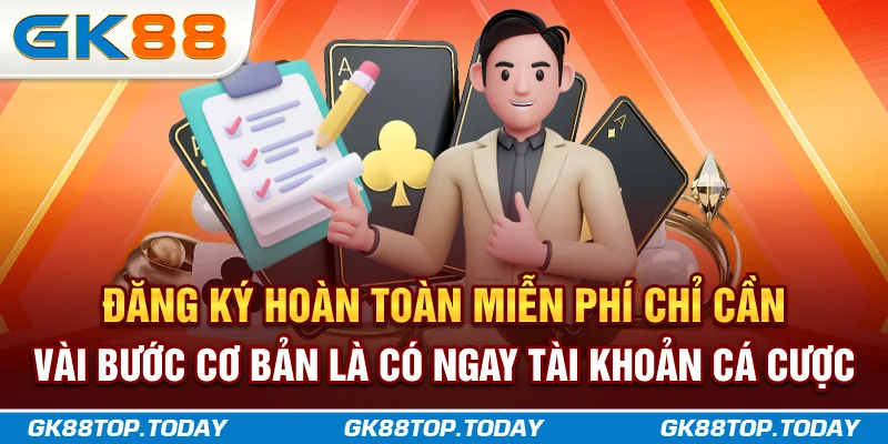 Đăng ký hoàn toàn miễn phí, chỉ cần vài bước cơ bản là có ngay tài khoản cá cược Đăng ký hoàn toàn miễn phí, chỉ cần vài bước cơ bản là có ngay tài khoản cá cược